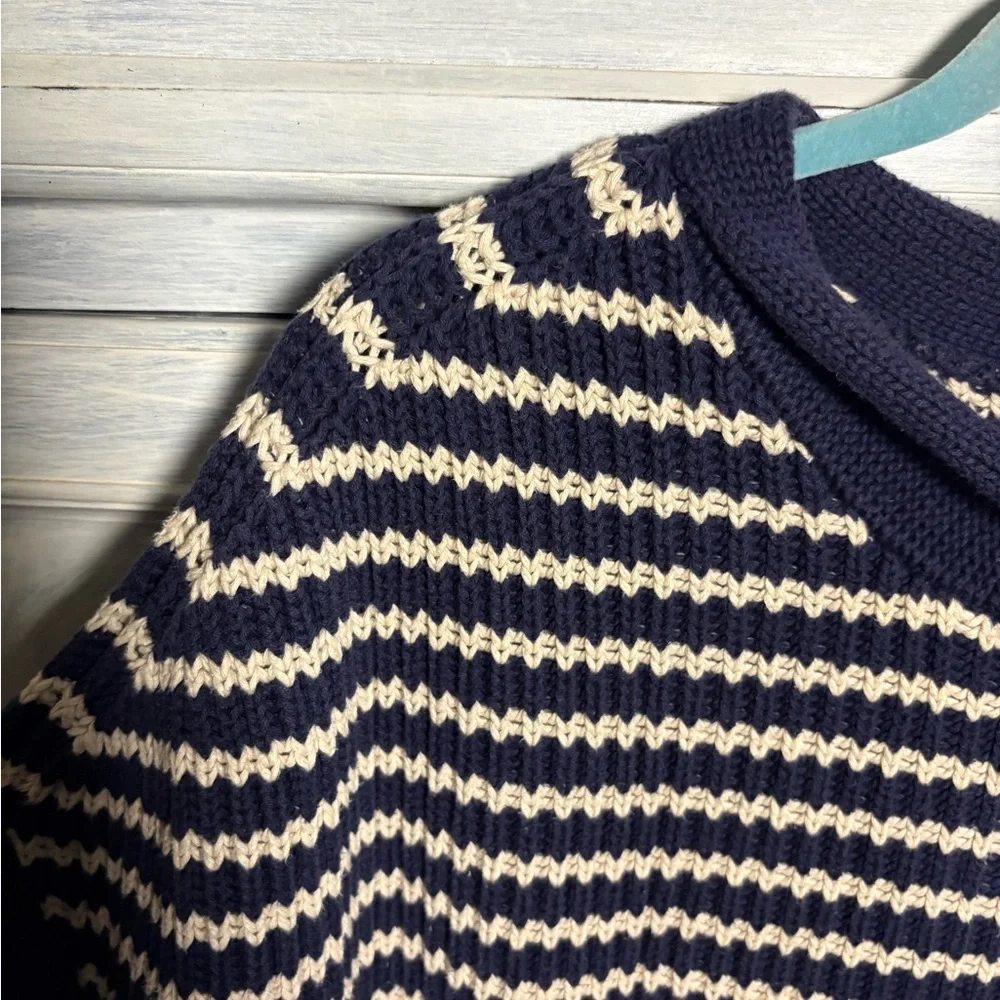 Calypso St Barth Chunky Knit Rolled‎ Neck Sweater Preppy Nautical Quiet Luxury
